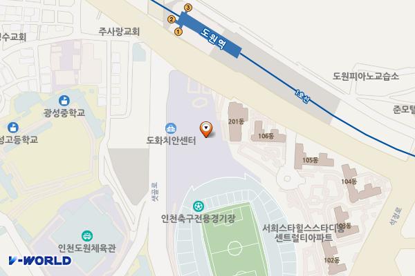 북측광장화장실(장애인포함) 위치 지도 — 인천광역시 중구 참외전로 246