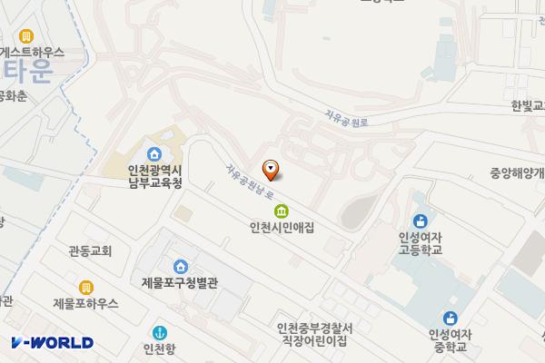 자유공원(지하화장실) 위치 지도 — 인천광역시 중구 자유공원남로 25