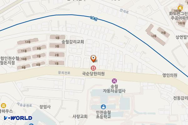 개항동어울터1층 위치 지도 — 인천광역시 제물포구 참외전로37번길 5, 송월동행정복지센터 (송월동1가)