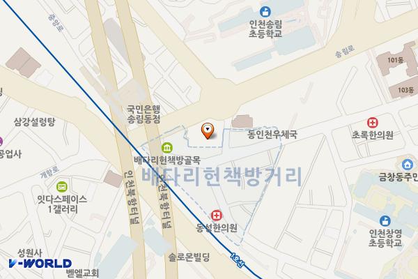 배다리 아트스테이 위치 지도 — 인천광역시 제물포구 금곡로11번길 1-4