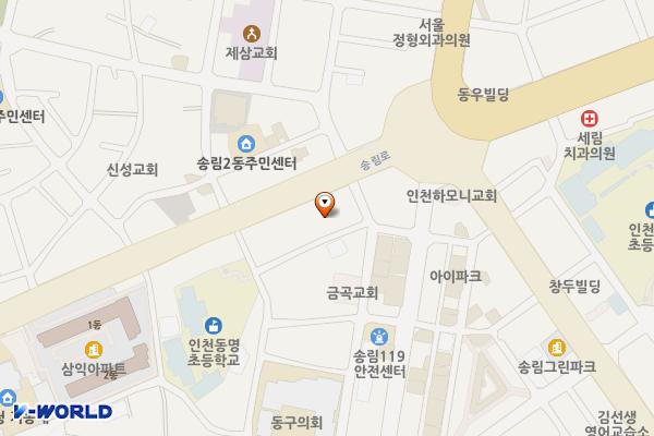인천중부신용협동조합 위치 지도 — 인천광역시 제물포구 송림로 78, 신협 (송림동)