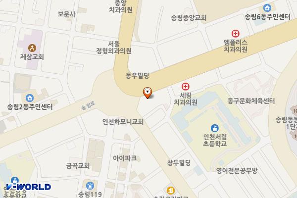 송림메디칼 위치 지도 — 인천광역시 제물포구 송림로 96, 송림메디칼 (송림동)