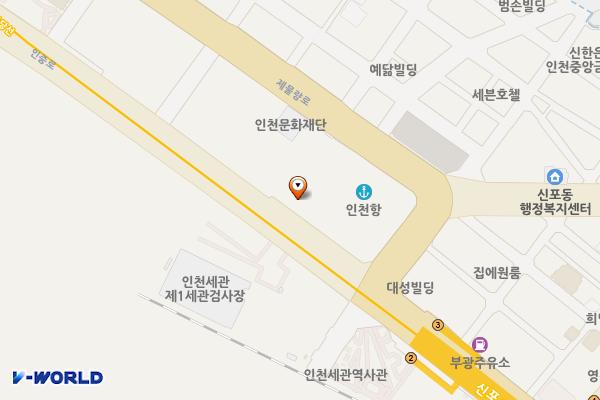 인천중부소방서 2층 위치 지도 — 인천광역시 제물포구 인중로 204, 중부소방서 (항동6가)