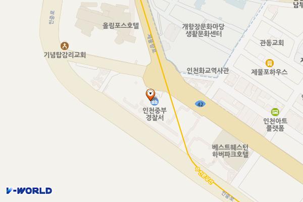 인천중부경찰서 1층 민원실앞 위치 지도 — 인천광역시 제물포구 제물량로 237, 인천중부경찰서 (항동2가)