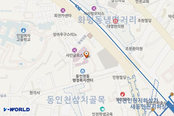중구보건소 1층 위치 지도 — 인천광역시 제물포구 참외전로72번길 21, 중구보건소 (전동)