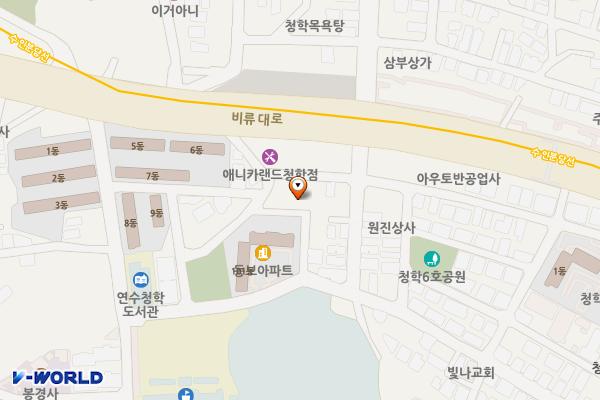 청학동 560-5번지 쌈지공영주차장 위치 지도 — 인천광역시 연수구 청학동 560-5