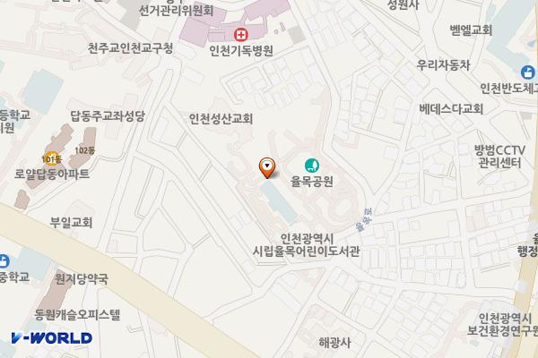 인천광역시시립율목도서관 1층 위치 지도 — 인천광역시 제물포구 답동로24번길 17, 율목도서관 (율목동)