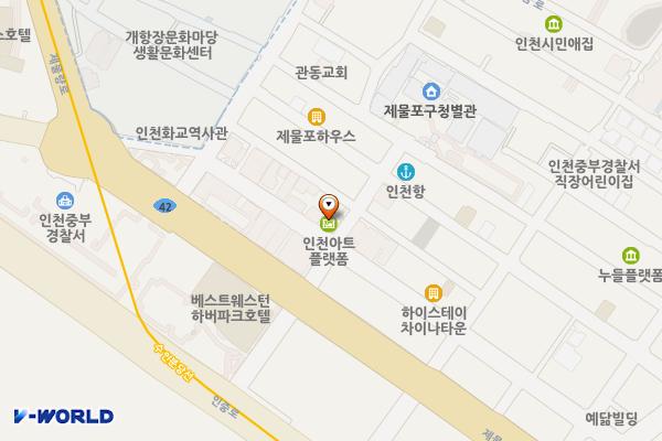 인천아트플랫폼 H동 위치 지도 — 인천광역시 제물포구 제물량로218번길 3, 인천아트플랫폼 (해안동1가)