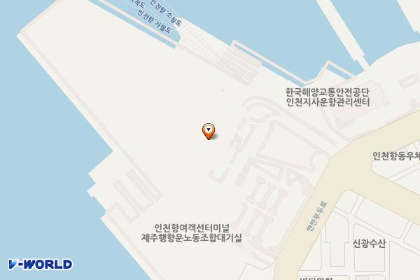 인천항연안여객터미널제주1층좌 위치 지도 — 인천광역시 제물포구 연안부두로 88, 인천항제1국제여객터미널 (항동7가)