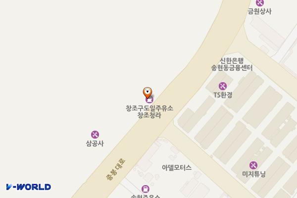 ㈜창조구도일주유소 창조 청라 위치 지도 — 인천광역시 제물포구 중봉대로 83