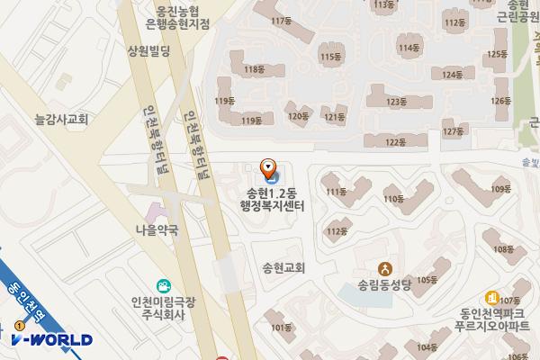 화도진문화원(6층) 위치 지도 — 인천광역시 제물포구 솔빛로22번길 2 6층