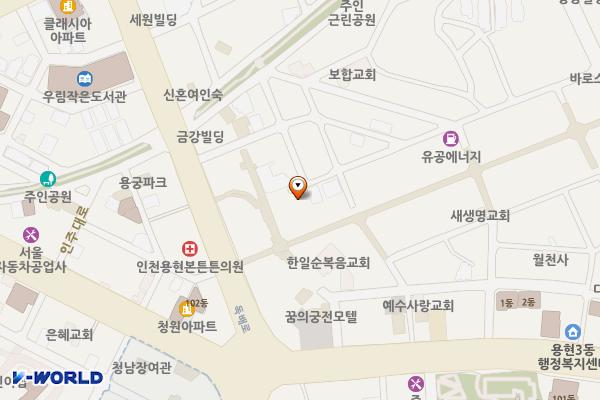 용현시장 스포츠센터 위치 지도 — 인천광역시 미추홀구 독정이로33번길 61, 용현시장 복합문화센터 (용현동)