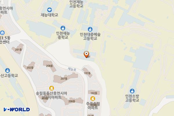 인천선인중학교 위치 지도 — 인천광역시 미추홀구 석정로 165