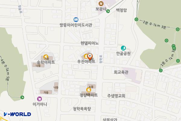 청학동 쌈지(임시)주차장 위치 지도 — 인천광역시 연수구 청학동 521-13
