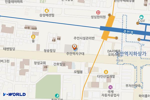 인천미추홀경찰서주안역지구대 위치 지도 — 인천광역시 미추홀구 주안로 71