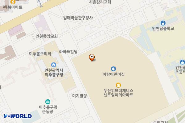 숭의4동 행정복지센터 위치 지도 — 인천광역시 미추홀구 독정이로 82, 숭의4동행정복지센터 (숭의동)