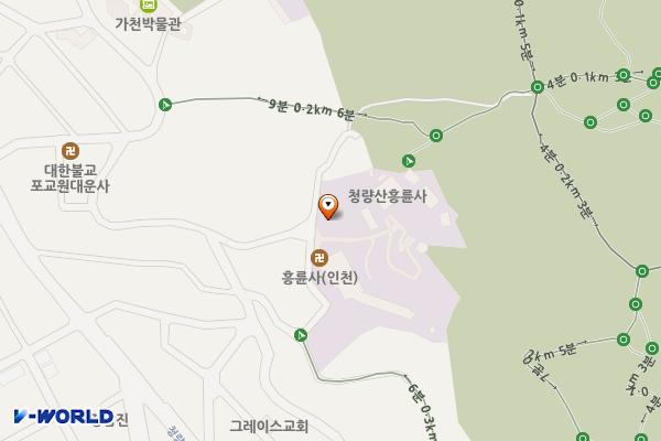 흥륜사 주차장 위치 지도 — 인천광역시 연수구 청량로70번길 40-17