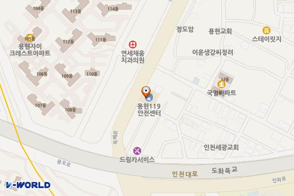 인천미추홀소방서용현119안전센터 위치 지도 — 인천광역시 미추홀구 독배로 376