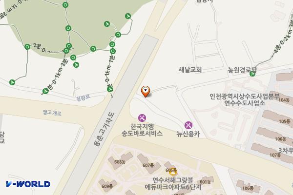 동춘교하부공간주차장 위치 지도 — 인천광역시 연수구 동춘동 산 32-1