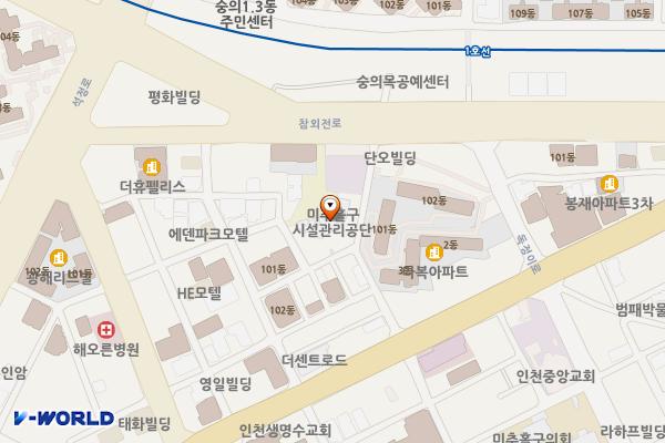 미추홀구시설관리공단 위치 지도 — 인천광역시 미추홀구 경인로51번길 21