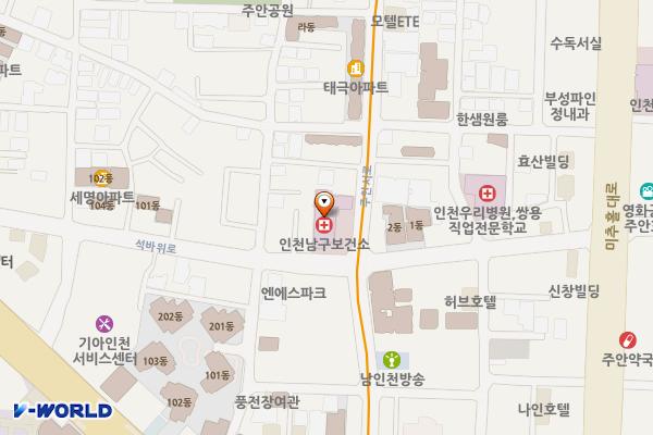 미추홀구 보건소 위치 지도 — 인천광역시 미추홀구 주안서로 25