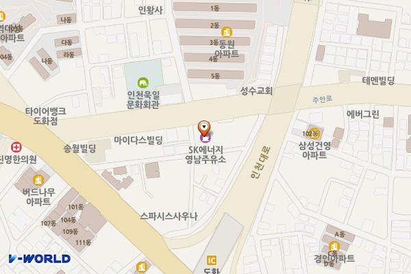 동일석유(주)영남주유소 위치 지도 — 인천광역시 미추홀구 주안로 22 (도화동)