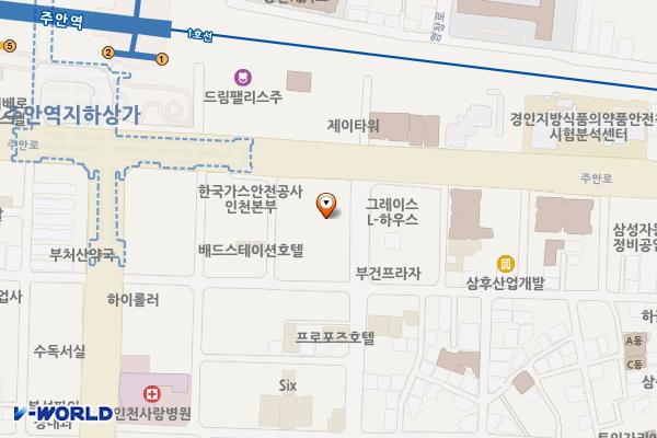 리가스퀘어빌딩 위치 지도 — 인천광역시 미추홀구 주안로 116(주안동)