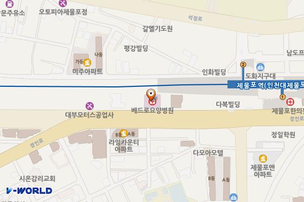 신한대바울요양병원 위치 지도 — 인천광역시 미추홀구 경인로 107