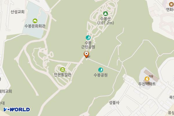 수봉공원 (관리실) 위치 지도 — 인천광역시 미추홀구 수봉북로 47
