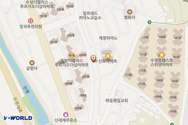 파동강촌1공영주차장 위치 지도 — 대구광역시 수성구 파동 110-147