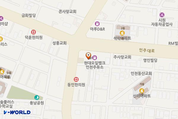 정해주유소개발㈜ 인천주유소 위치 지도 — 인천광역시 미추홀구 인주대로 286 (주안동)