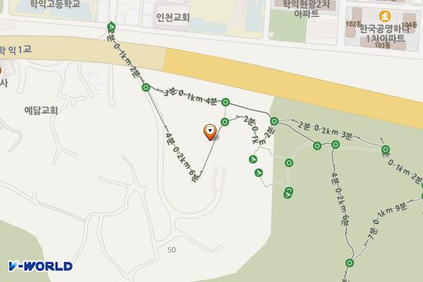 학익배수지 테니스장 위치 지도 — 인천광역시 미추홀구 햇골길1번길 3-43 (학익동)