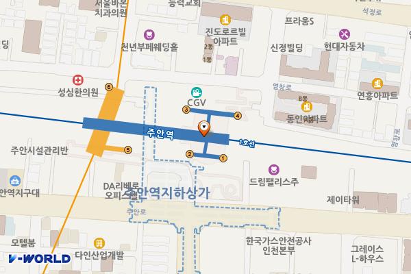 주안역 2층 위치 지도 — 인천광역시 미추홀구 주안로 95-19(주안동,주안역사)
