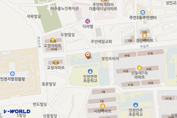 인천연학초등학교 위치 지도 — 인천광역시 미추홀구 주승로 20