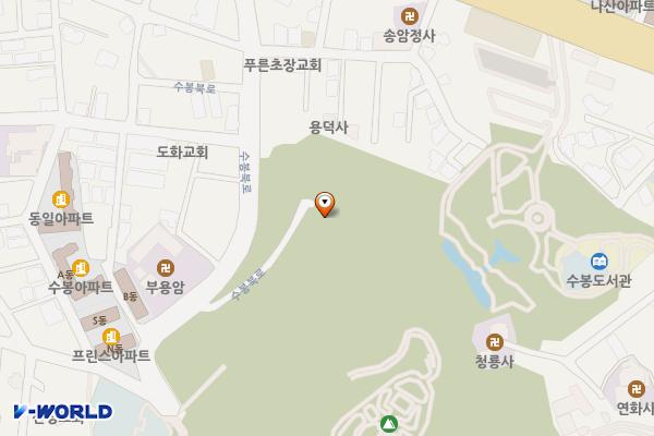 수봉공원 (실내배드민턴장) 위치 지도 — 인천광역시 미추홀구 수봉북로 35-44