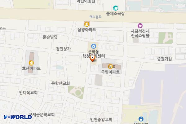 인천미추홀경찰서문학지구대 위치 지도 — 인천광역시 미추홀구 소성로 340