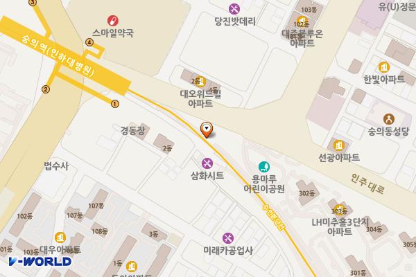 수인선 바람길 숲 위치 지도 — 인천광역시 미추홀구 용현동 686-7