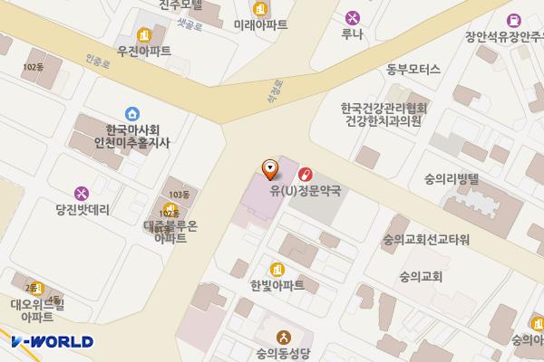 현대유비스병원 위치 지도 — 인천광역시 미추홀구 독배로 503