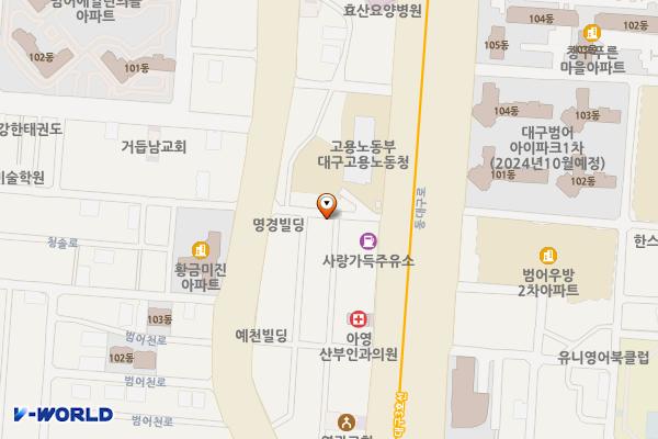 범어천로노상공영3주차장 위치 지도 — 대구광역시 수성구 황금동672-1