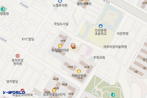 용현5동 행정복지센터 위치 지도 — 인천광역시 미추홀구 토금북로 60(용현동,용현5동행정복지센터)