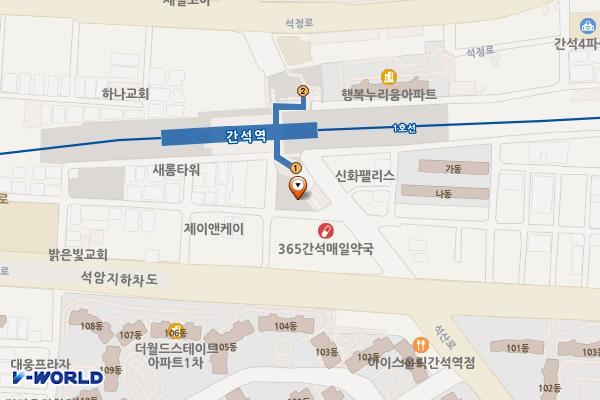 간석역 남광장 위치 지도 — 인천광역시 미추홀구 석산로 8