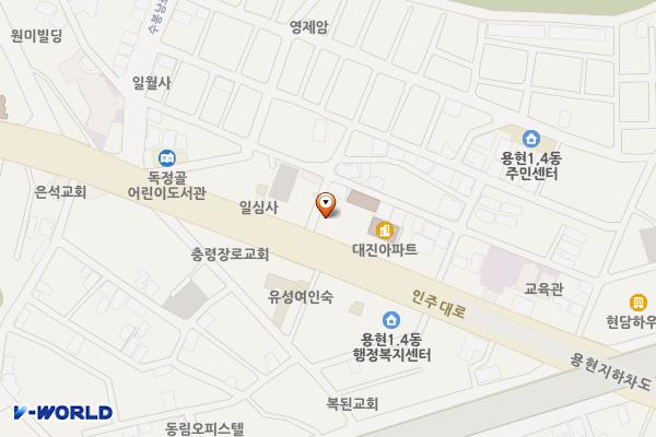 통일주유소 위치 지도 — 인천광역시 미추홀구 인주대로 189 (용현동)