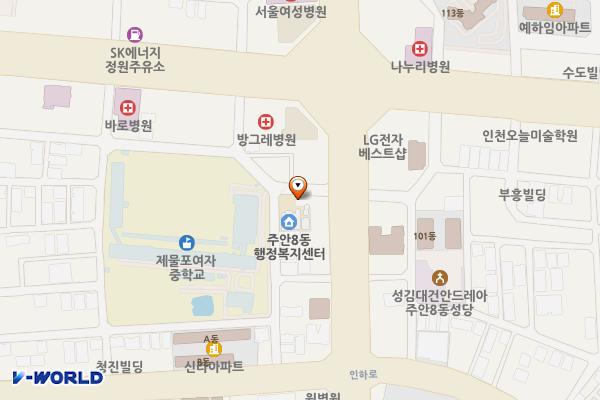 주안8동 승학골 북카페 위치 지도 — 인천광역시 미추홀구 인주대로470번길26
