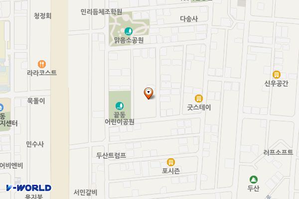 두산동 끝동공영주차장 위치 지도 — 대구광역시 수성구 두산동 157-19, 22