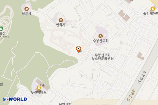 수봉공원 (숙골배수지) 위치 지도 — 인천광역시 미추홀구 경인로268번길 54-1 (도화동)
