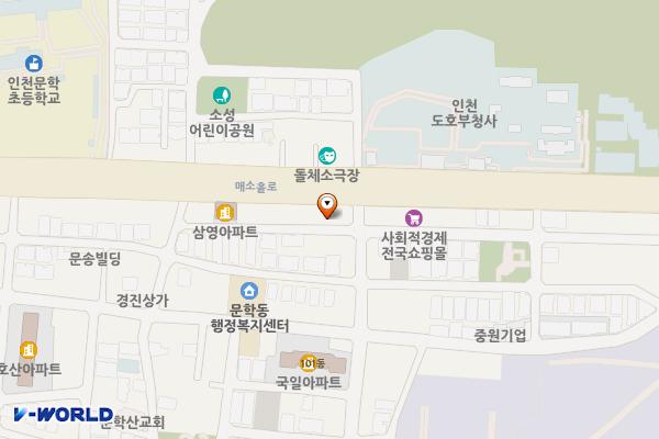 SK에너지(주)문학주유소 위치 지도 — 인천광역시 미추홀구 매소홀로 574 (문학동)