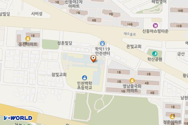 인천백학초등학교 위치 지도 — 인천광역시 미추홀구 매소홀로446번길 25