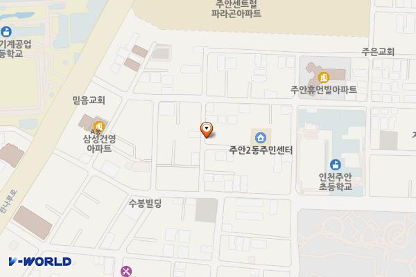 주안2동 행정복지센터 위치 지도 — 인천광역시 미추홀구 남주길43번길 14-29, 주안2동 행정복지센터 (주안동)