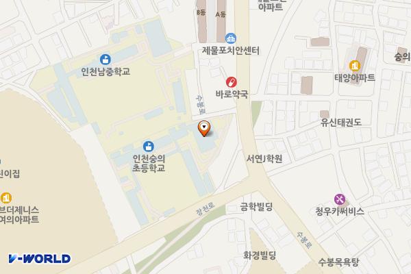 인천숭의초등학교 위치 지도 — 인천광역시 미추홀구 장천로 99