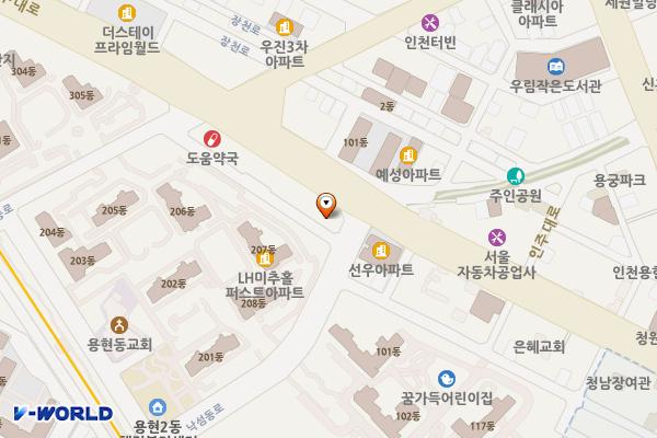 인천미추홀경찰서숭의지구대 위치 지도 — 인천광역시 미추홀구 인주대로 78